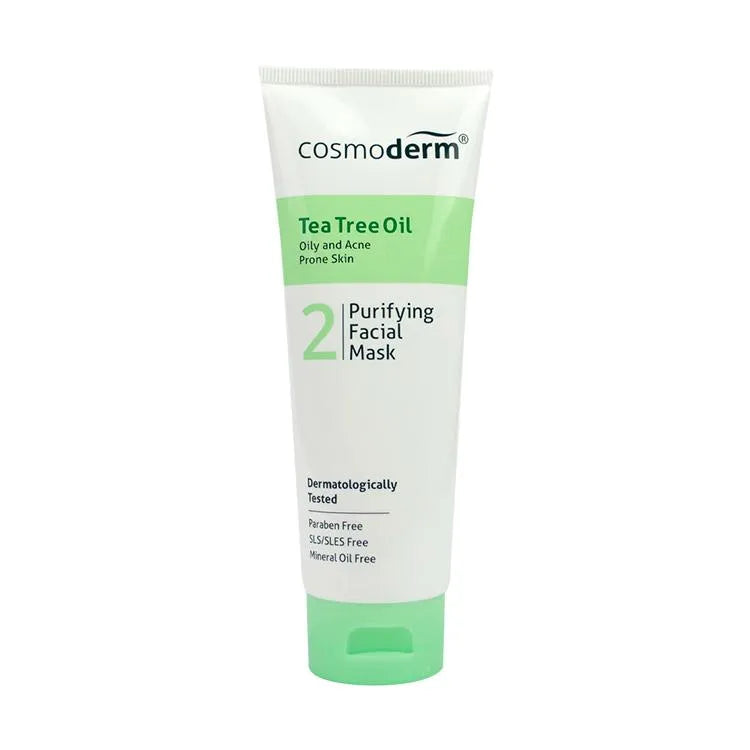Cosmoderm Tea Tree Oil Purifying Facial Mask – Deep Cleansing Skincare 100ml
