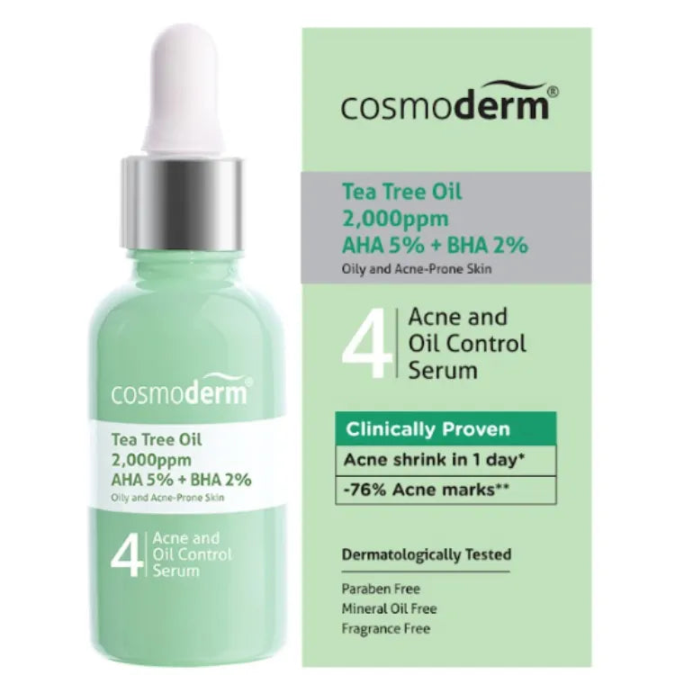 Cosmoderm Tea Tree Oil Refining Serum – Oil Control Face Care 30ml