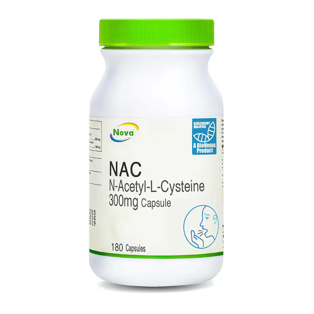 Nova N-Acetyl Cysteine (NAC) Supplement – Antioxidant & Lung Support – 300mg, 180 Capsules