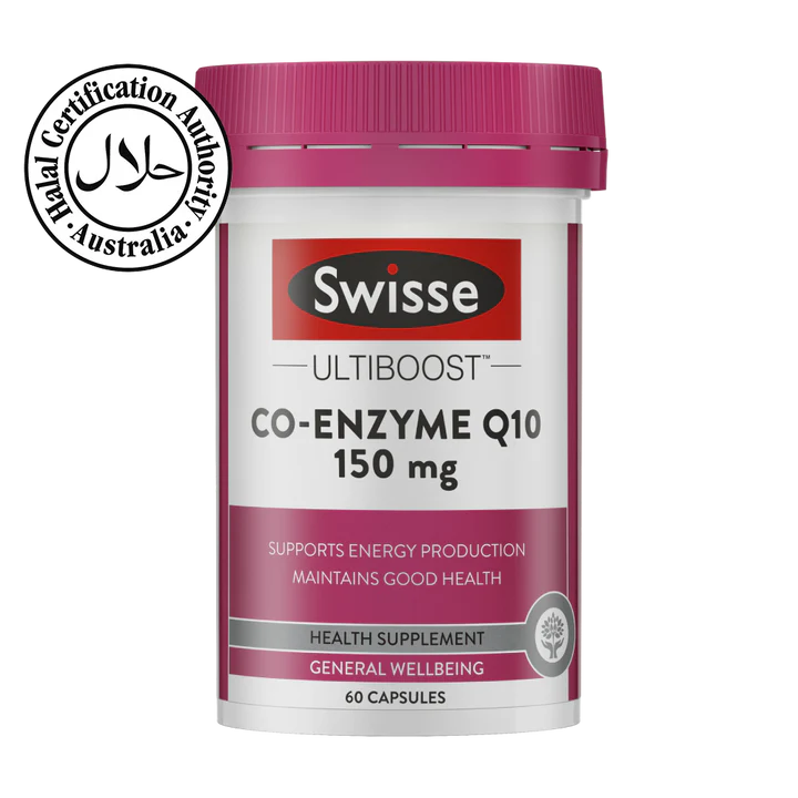 Swisse Ultiboost CoQ10 Supplement – Heart & Cellular Energy Support – 150mg, 60 Capsules