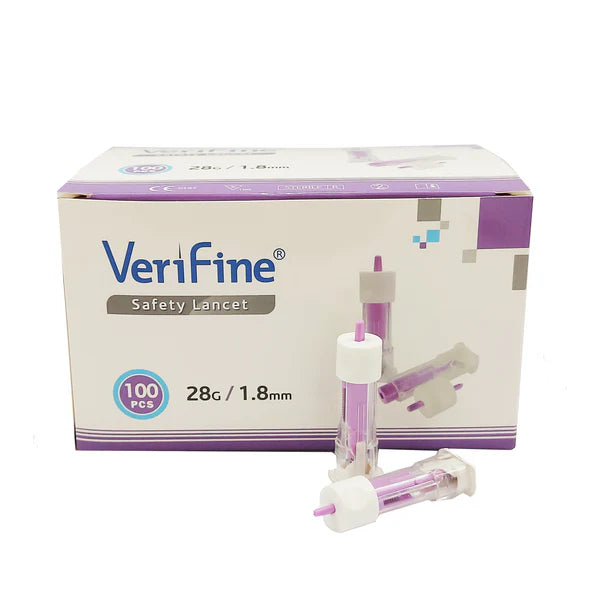 Verifine Disposable Safety Lancet (30g) 100pcs/Box - Good Quality (Less Pain)