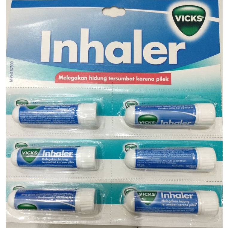 Vicks Nasal Inhaler for Nasal Congestion Cold Allergy Blocked Nose Stick 6 Pcs