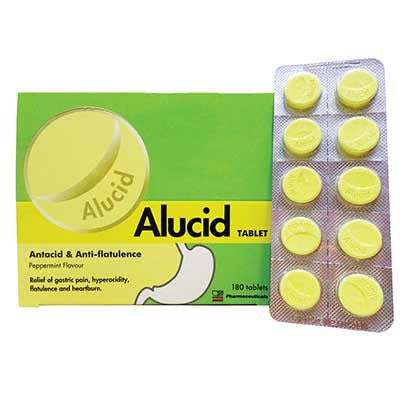 Alucid Antacid and Anti-Flatulence Tablet Peppermint Flavour 180s