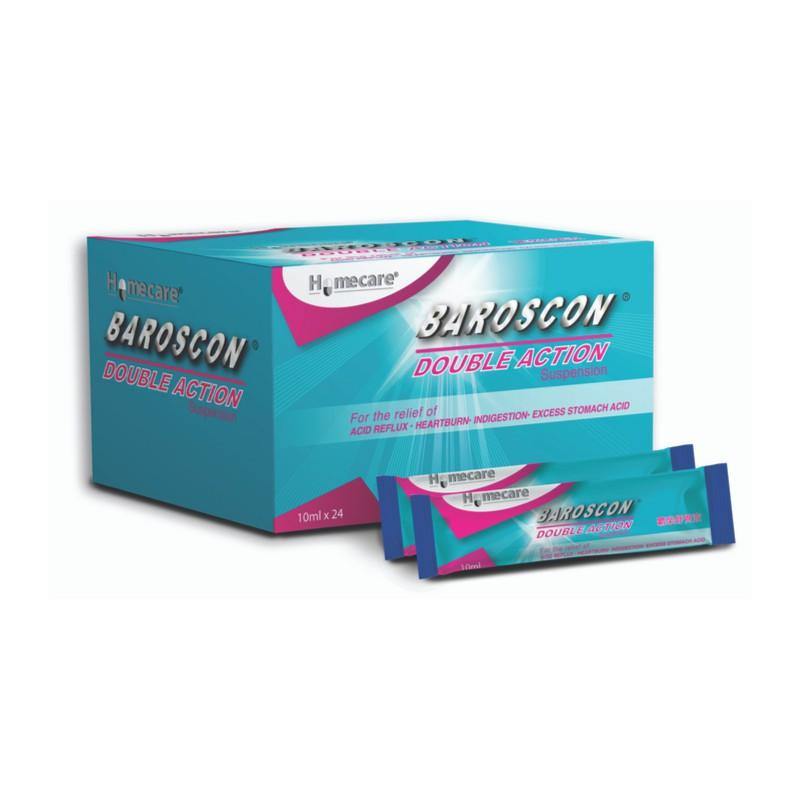 Baroscon Double Action Antacid Liquid 24 x 10ml (Heartburn) - iRFA.COM
