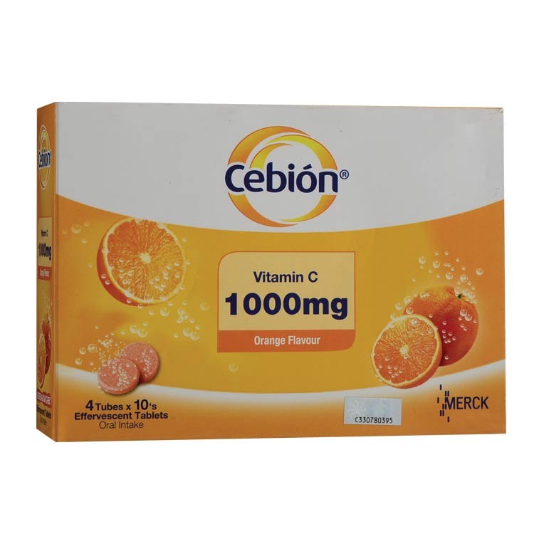 Cebion Vitamin C 1000mg Effervescent Tablet 10's x 4