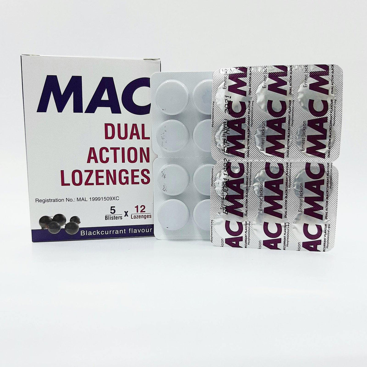 MAC Dual Action Blackcurrant Flavour Lozenges 12's x 5 - iRFA.COM