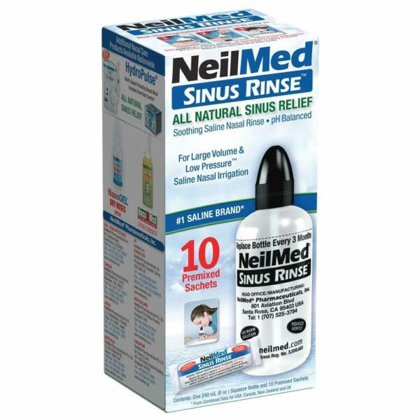 Neilmed Natural Sinus Relief Starter Kit 10 Sachets Soothing Saline Nasal Rinse