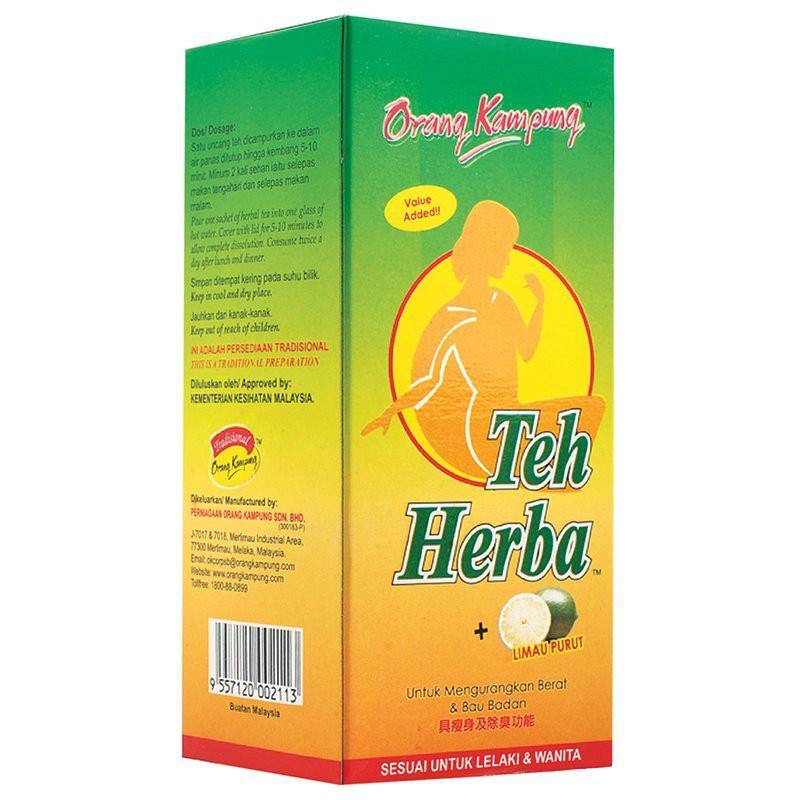 Orang Kampung Herba Tea + Limau 3g x 25-Reduce Weight, Remove toxins in The Body - iRFA.COM