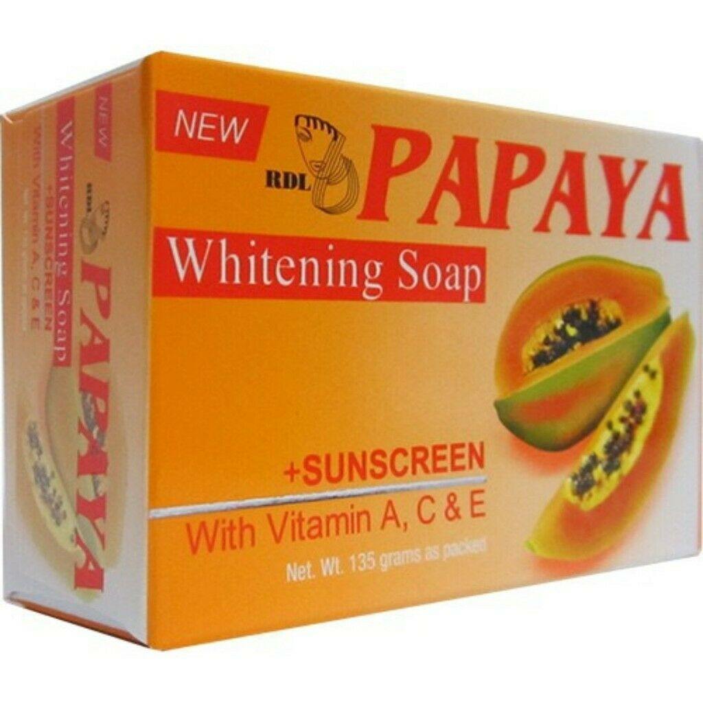 Papaya Whitening Soap With Sunscreen Vitamin A C & E For Skin - iRFA.COM