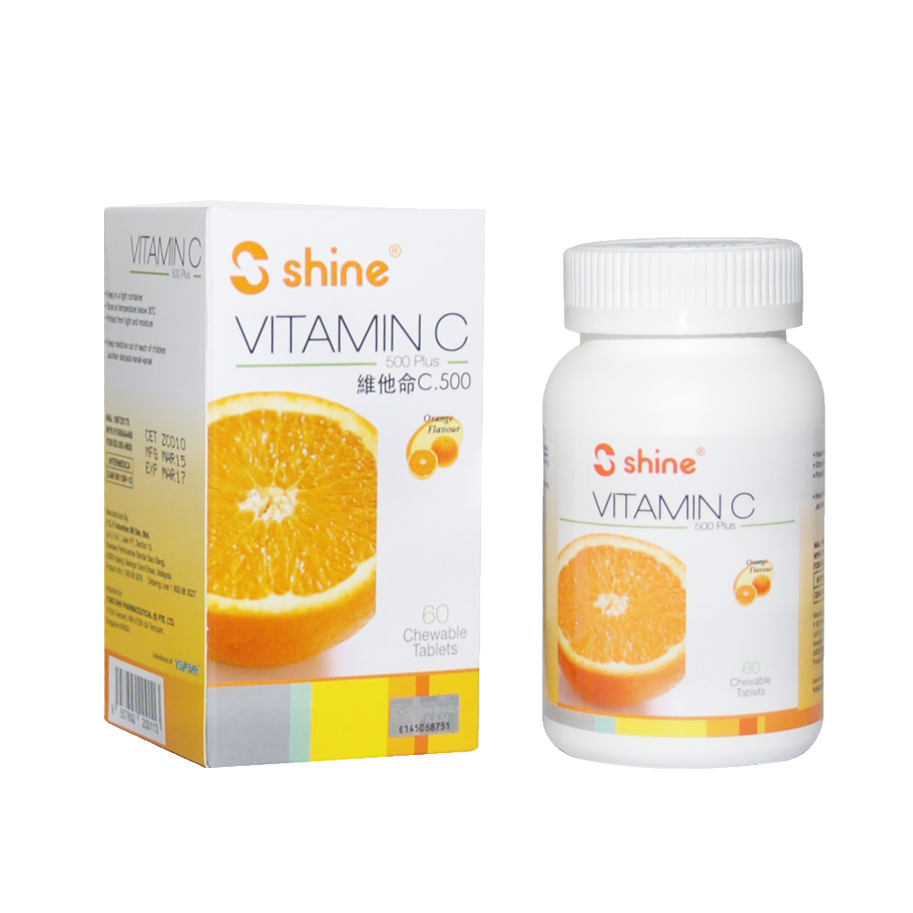 Shine Vitamin C 500 Plus Chewable Tablets 60 S vitamin C- iRFA.COM