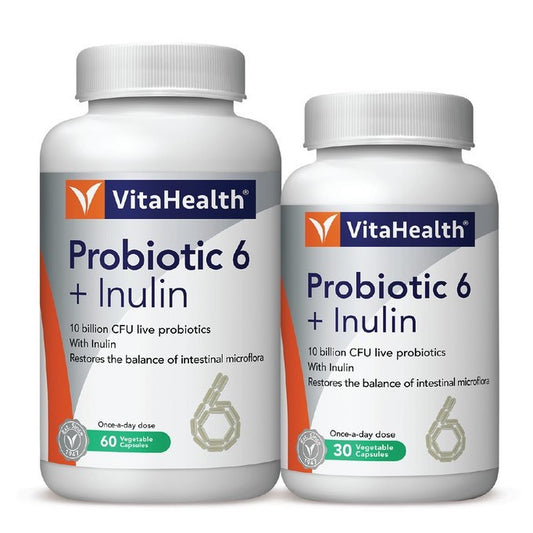 Vitahealth Probiotic 10 Billion CFU + Inulin Best Probiotic for Gut Health 60 + 30s