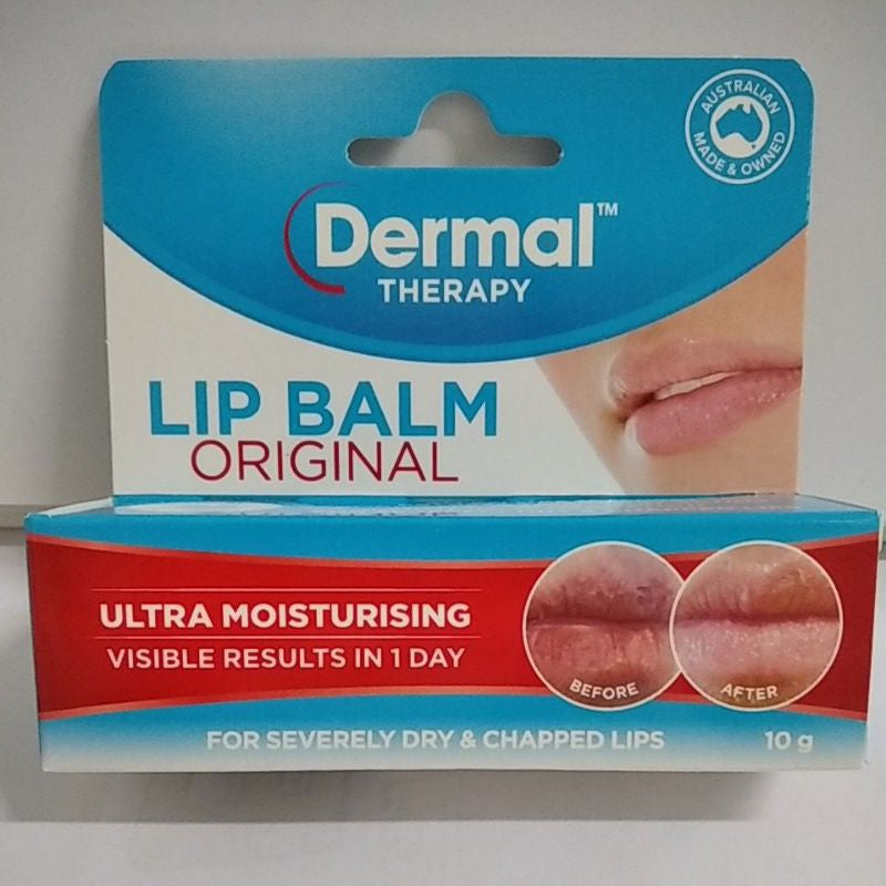 Dermal Therapy Lip Balm Original 10g Ultra Moisturising Intensive Hydration Dry Lips
